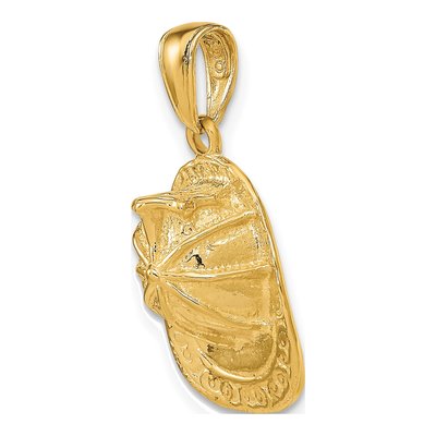 14K Yellow Gold 3-D Firefighter Helmet Pendant – view 6