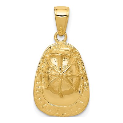 14K Yellow Gold 3-D Firefighter Helmet Pendant