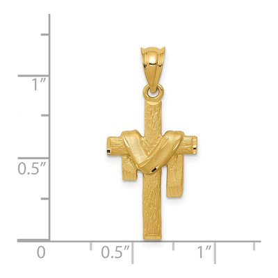 14K Yellow Gold Draped Cross Pendant – view 4