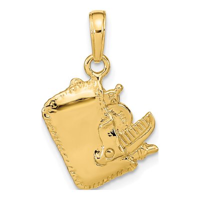 14K Yellow Gold 3-D Cosmetic Pouch Pendant – view 4