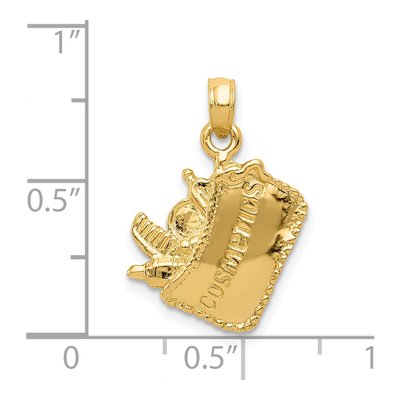 14K Yellow Gold 3-D Cosmetic Pouch Pendant – view 5