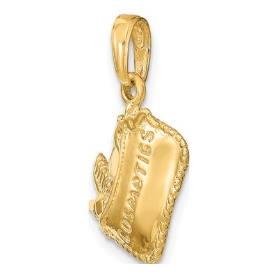 14K Yellow Gold 3-D Cosmetic Pouch Pendant – view 6