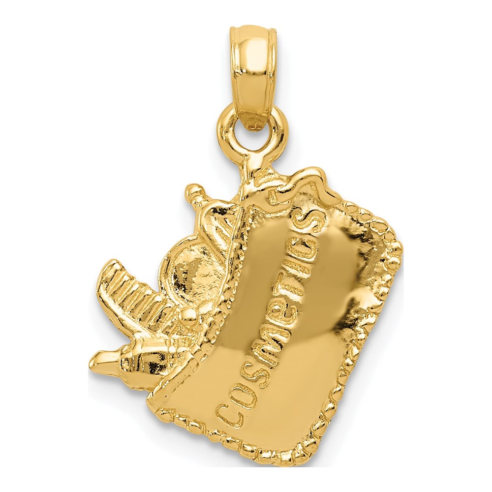 14K Yellow Gold 3-D Cosmetic Pouch Pendant