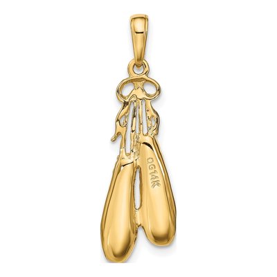 14K Yellow Gold Ballet Slippers Pendant – view 4