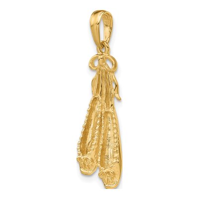 14K Yellow Gold Ballet Slippers Pendant – view 6
