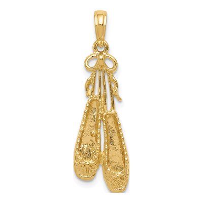 14K Yellow Gold Ballet Slippers Pendant