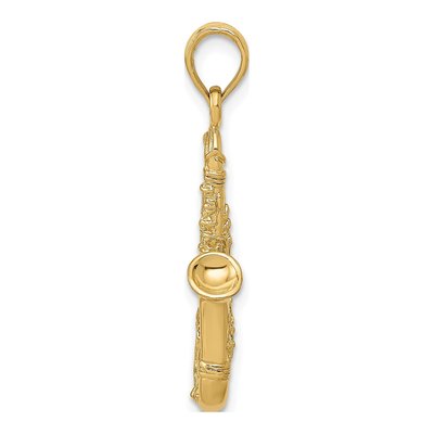 14K Yellow Gold Saxophone Charm – view 3