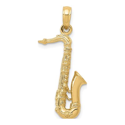 14K Yellow Gold Saxophone Charm