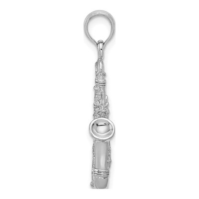 14K White Gold 3-D Saxophone Pendant – view 3