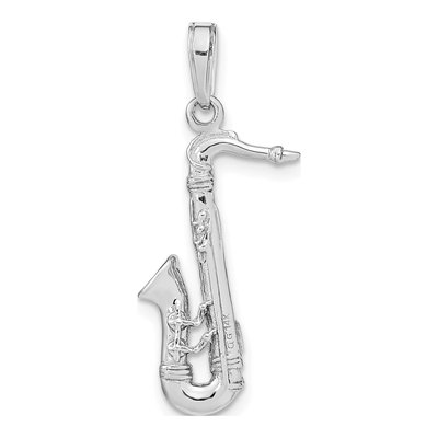 14K White Gold 3-D Saxophone Pendant – view 4