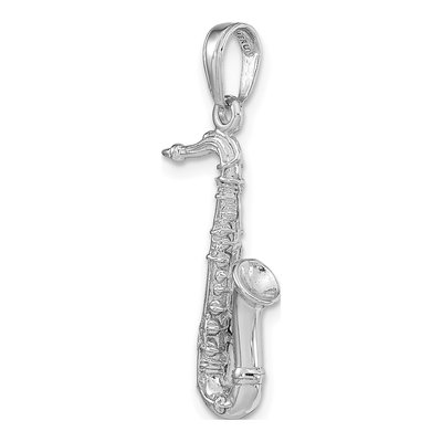 14K White Gold 3-D Saxophone Pendant – view 5