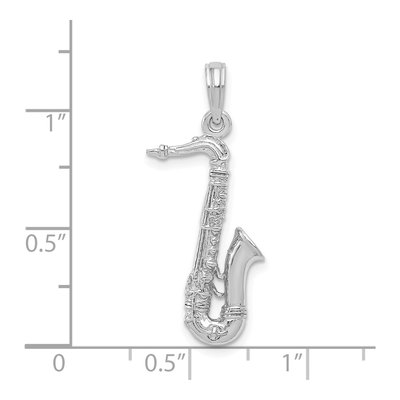 14K White Gold 3-D Saxophone Pendant – view 6