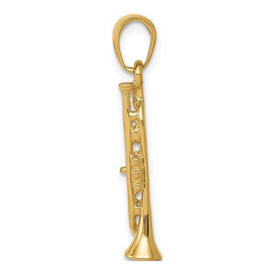 14K Yellow Gold 3-D Trumpet Pendant – view 3