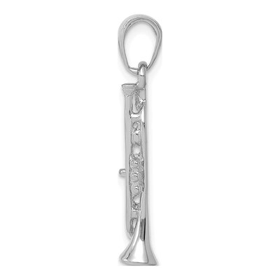 14K White Gold 3-D Trumpet Pendant – view 3