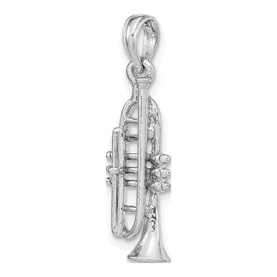 14K White Gold 3-D Trumpet Pendant – view 5