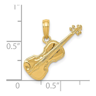 14K Yellow Gold 3-D Violin Pendant – view 5