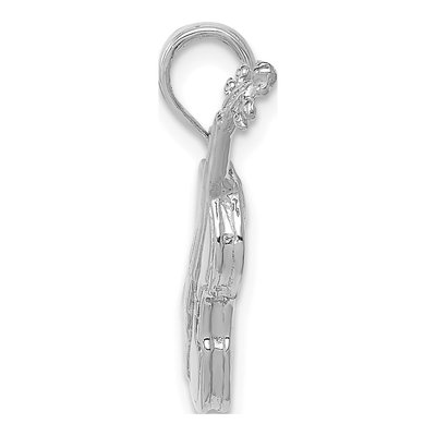 14K White Gold 3-D Violin Pendant – view 2