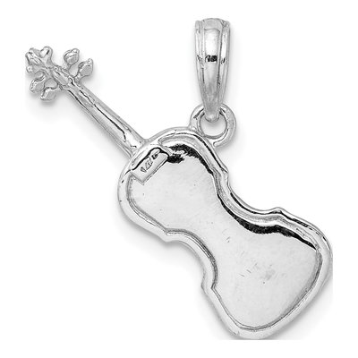 14K White Gold 3-D Violin Pendant – view 3