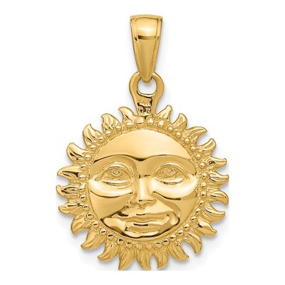 14K Yellow Gold Sun Pendant – view 4