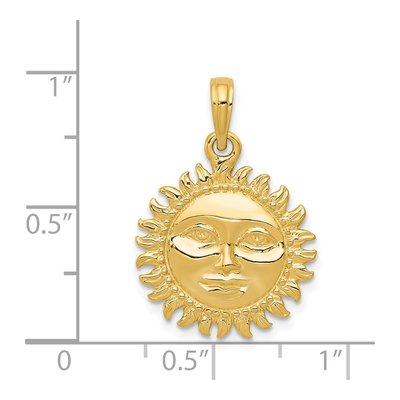 14K Yellow Gold Sun Pendant – view 5