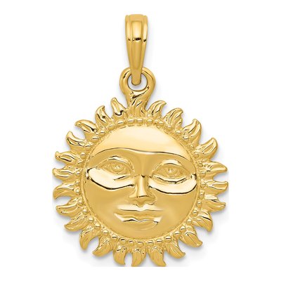 14K Yellow Gold Sun Pendant