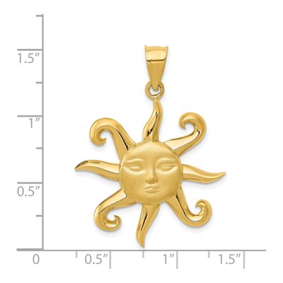 14K Yellow Gold Sun Pendant – view 4