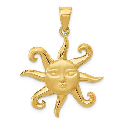 14K Yellow Gold Sun Pendant