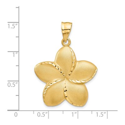 14K Yellow Gold Large Plumeria Pendant – view 4
