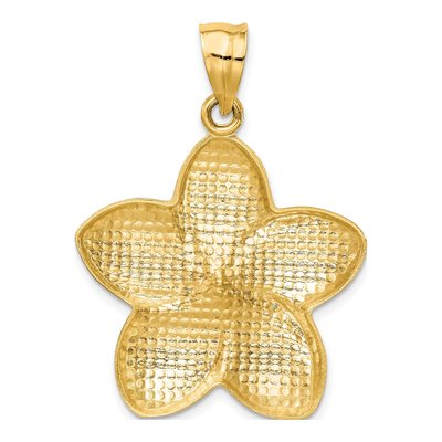 14K Yellow Gold Large Plumeria Pendant – view 5