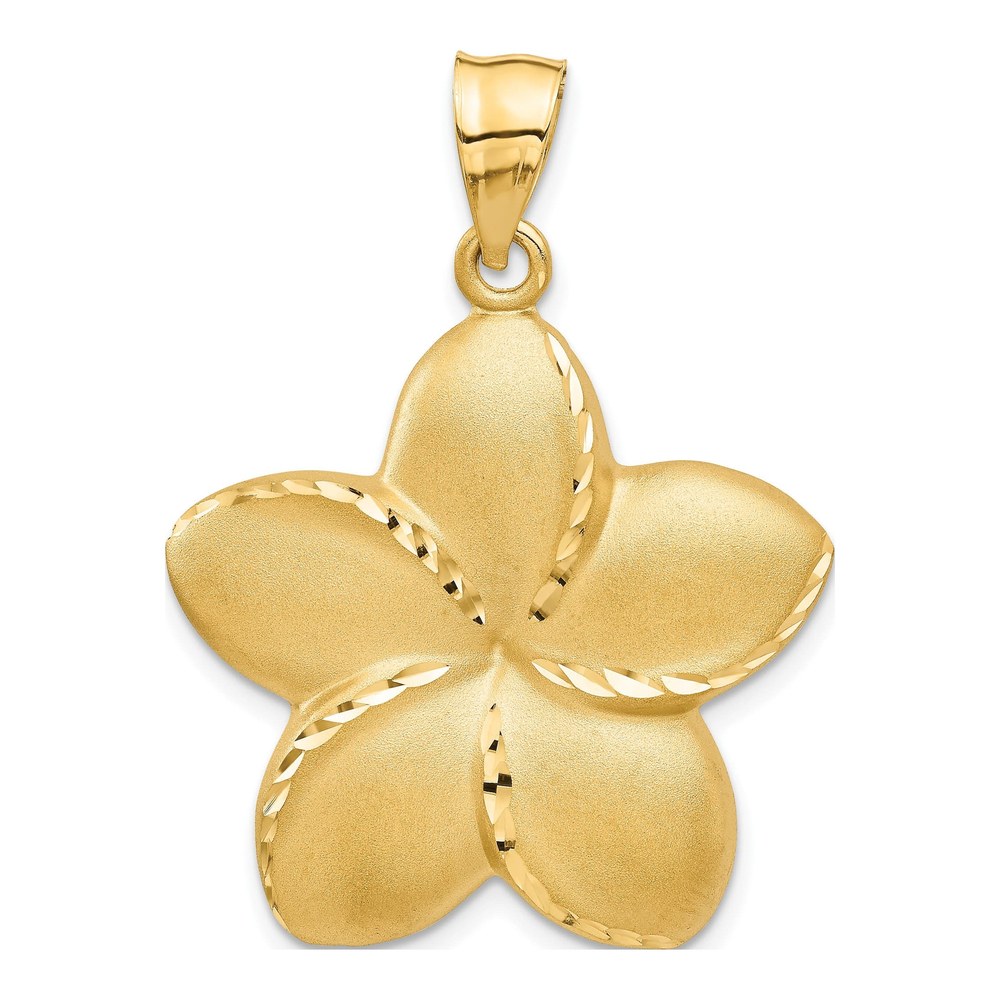 14K Yellow Gold Large Plumeria Pendant
