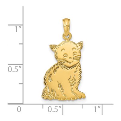 14K Yellow Gold Cat Pendant – view 5