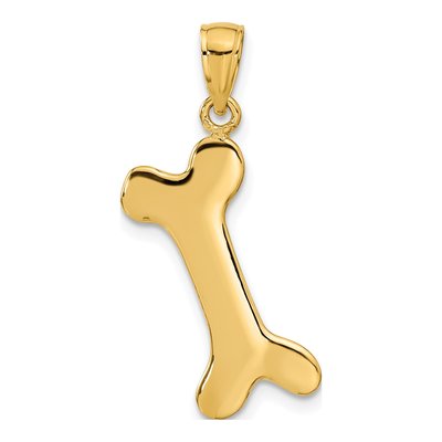 14K Yellow Gold Dog Bone Pendant – view 4