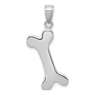 14K White Gold Dog Bone Pendant – view 4