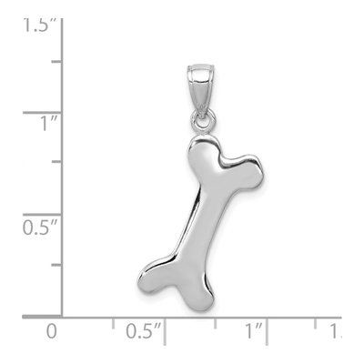 14K White Gold Dog Bone Pendant – view 6