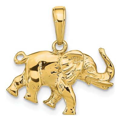 14K Yellow Gold 3-D Elephant Pendant – view 4