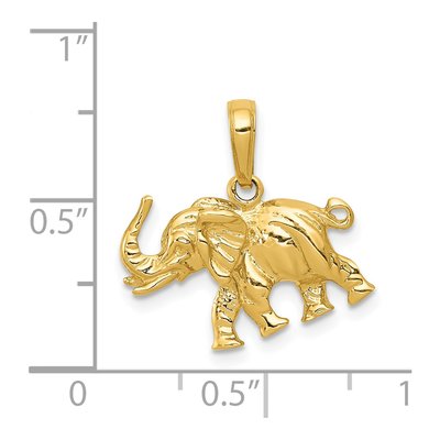 14K Yellow Gold 3-D Elephant Pendant – view 5