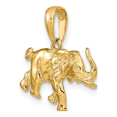 14K Yellow Gold 3-D Elephant Pendant – view 6
