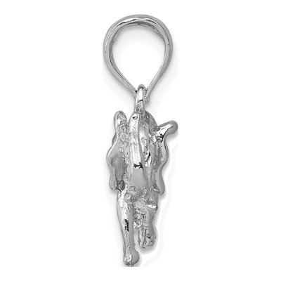 14K White Gold 3-D Elephant Pendant – view 3
