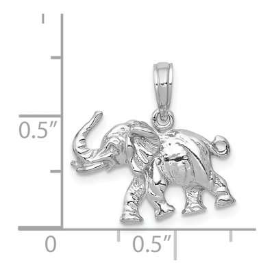 14K White Gold 3-D Elephant Pendant – view 5