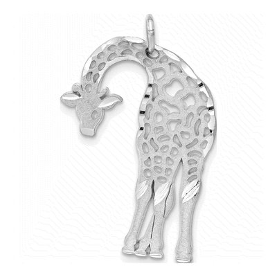 14K White Gold Giraffe Charm