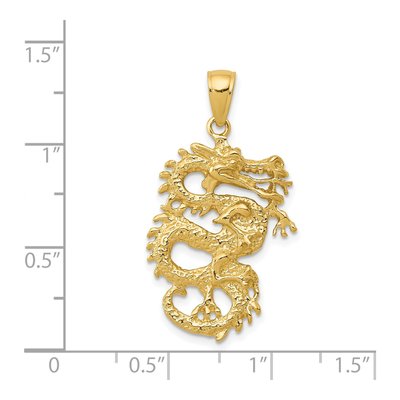 14K Yellow Gold 3-D Dragon Pendant – view 6