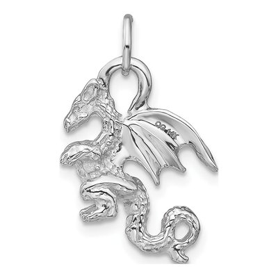 14K White Gold 3-D Dragon Pendant – view 4