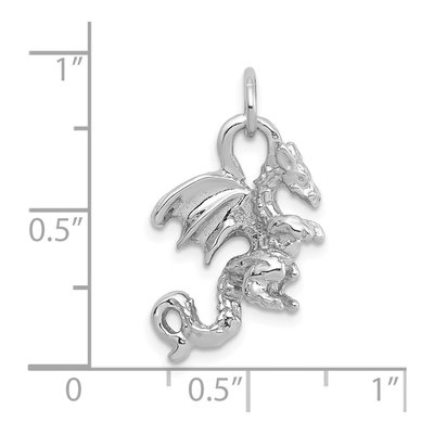 14K White Gold 3-D Dragon Pendant – view 5