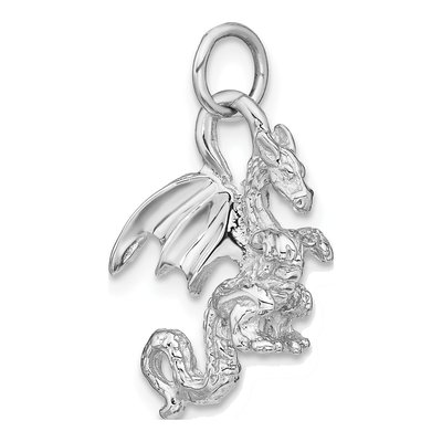 14K White Gold 3-D Dragon Pendant – view 6