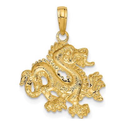 14K Yellow Gold Dragon Pendant – view 4