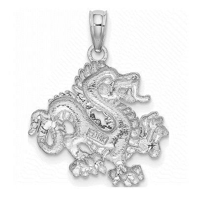 14K White Gold Small Dragon Pendant – view 4