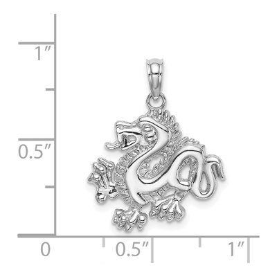 14K White Gold Small Dragon Pendant – view 5