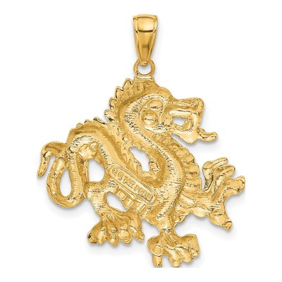 14K Yellow Gold Dragon Pendant – view 4