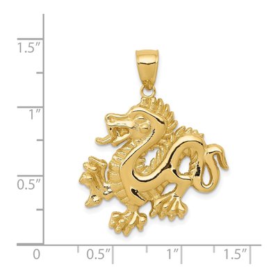 14K Yellow Gold Dragon Pendant – view 5