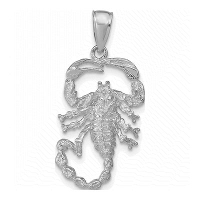 14K White Gold Scorpion Pendant